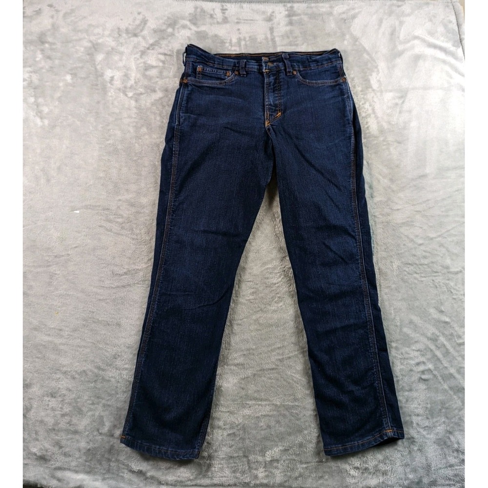 Origin Maine Jeans Mens 34x28 Blue Legit Fit Straight Stretch D68 USA Made READ